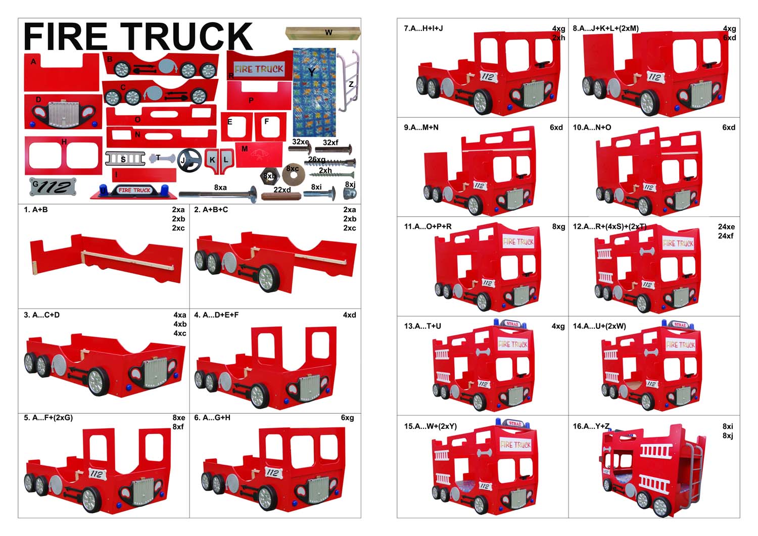 Doppelstockbett mit Matratze Stockbett Bett Doppelbett Etagenbett